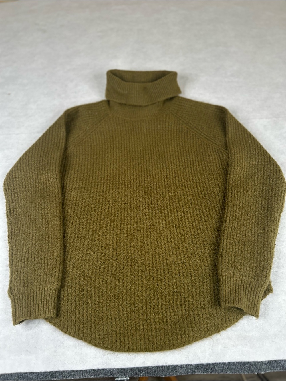 Kuhl Turtleneck Sweater Womens Med Green Waffle Knit Pullover Heavyweight Chunky